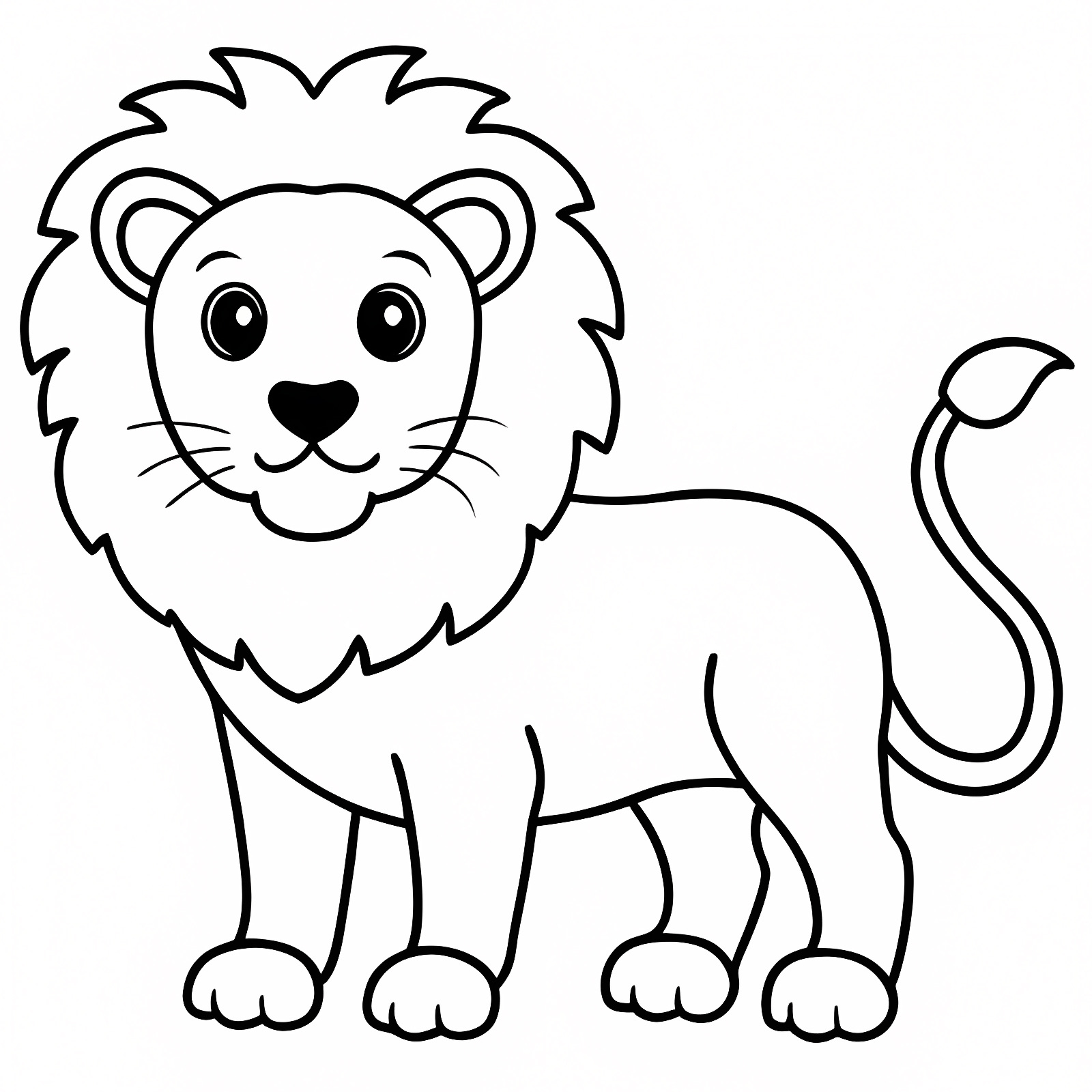 Lion mignon kawaii — Coloriage à imprimer gratuit