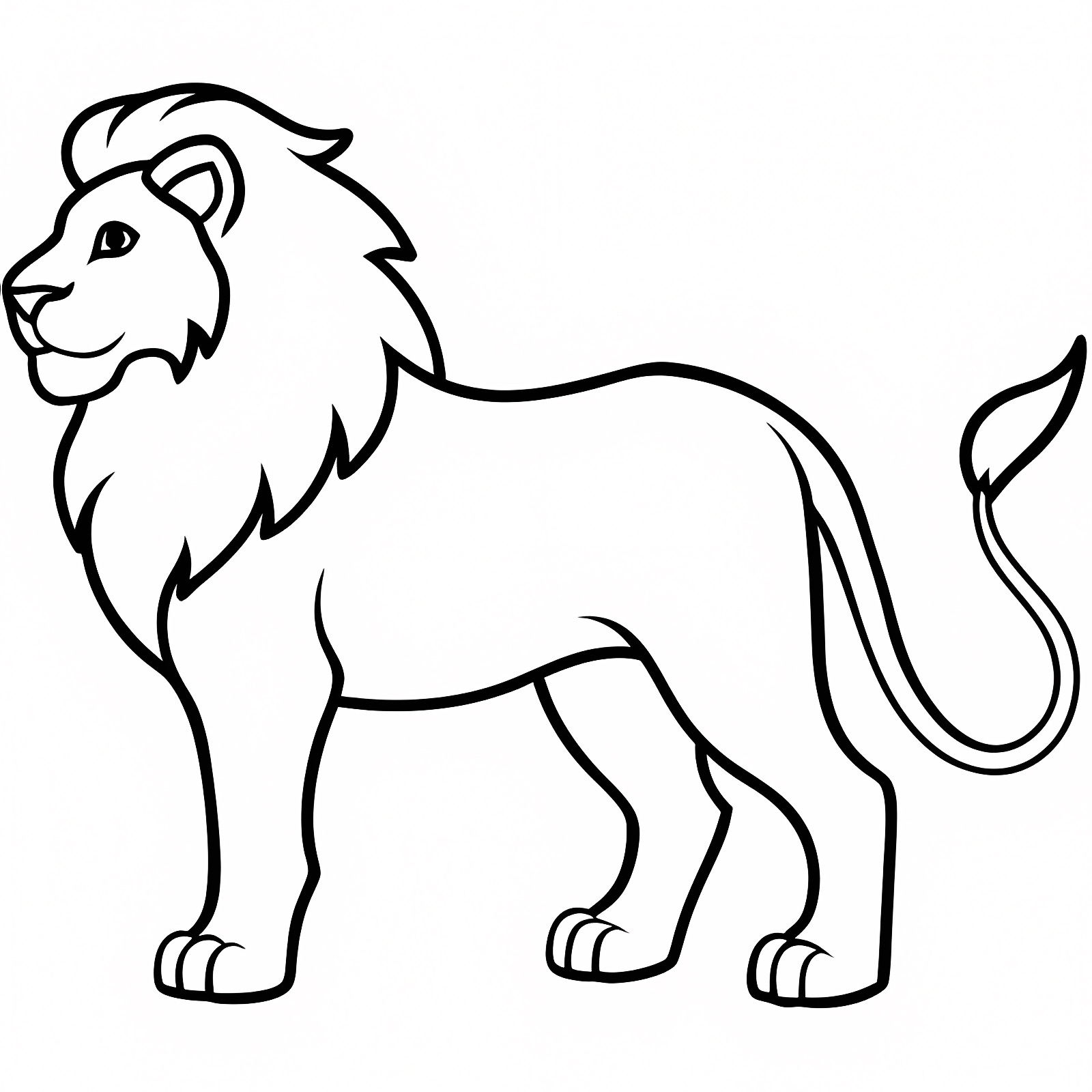 Lion silhouette art — Coloriage à imprimer gratuit