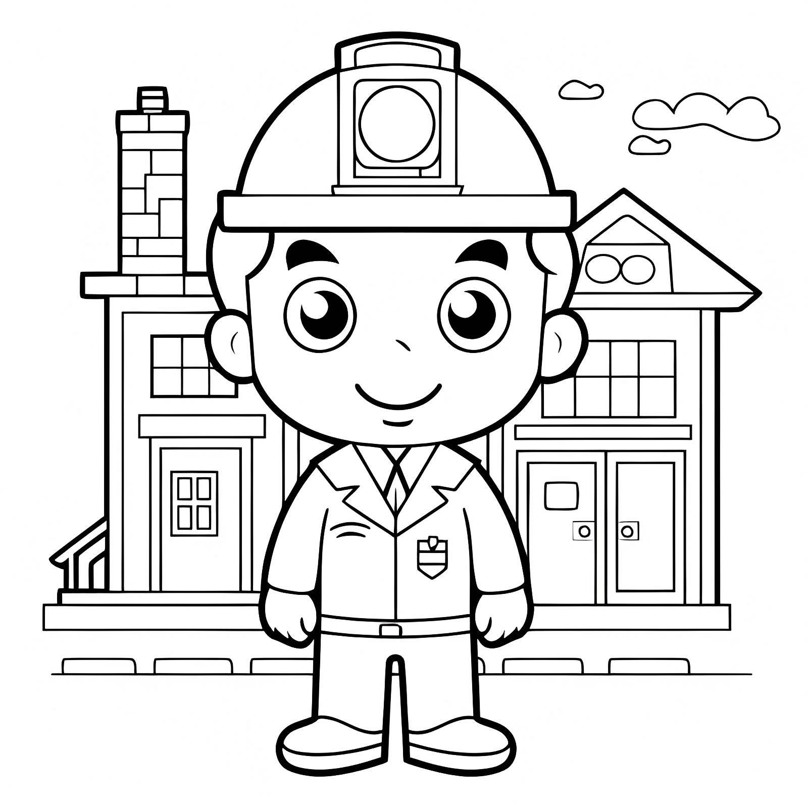 Professions and uniforms — Free printable coloring page