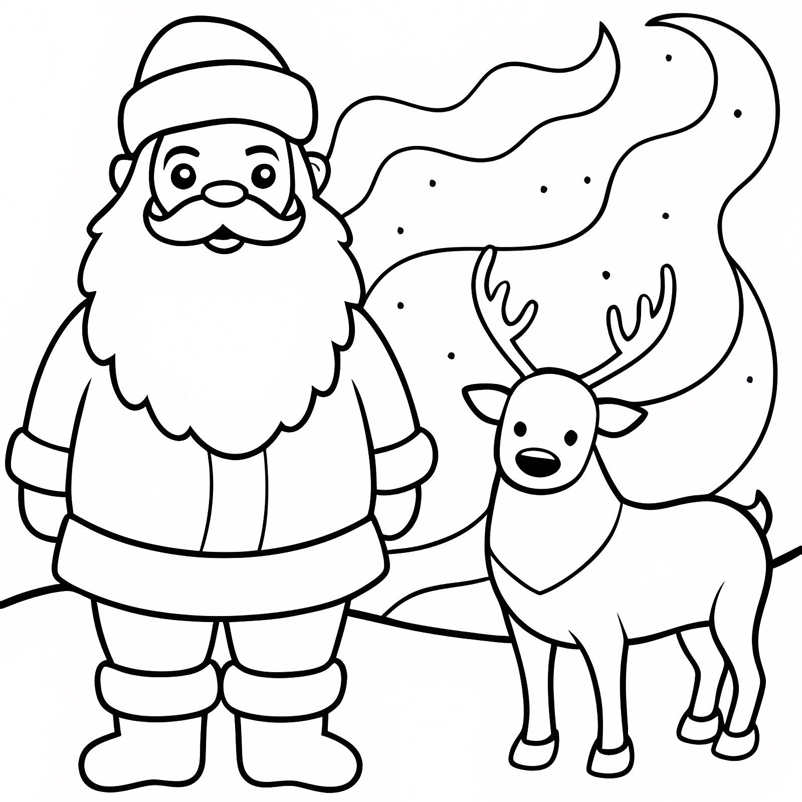 Renne de Noël — Coloriage à imprimer gratuit
