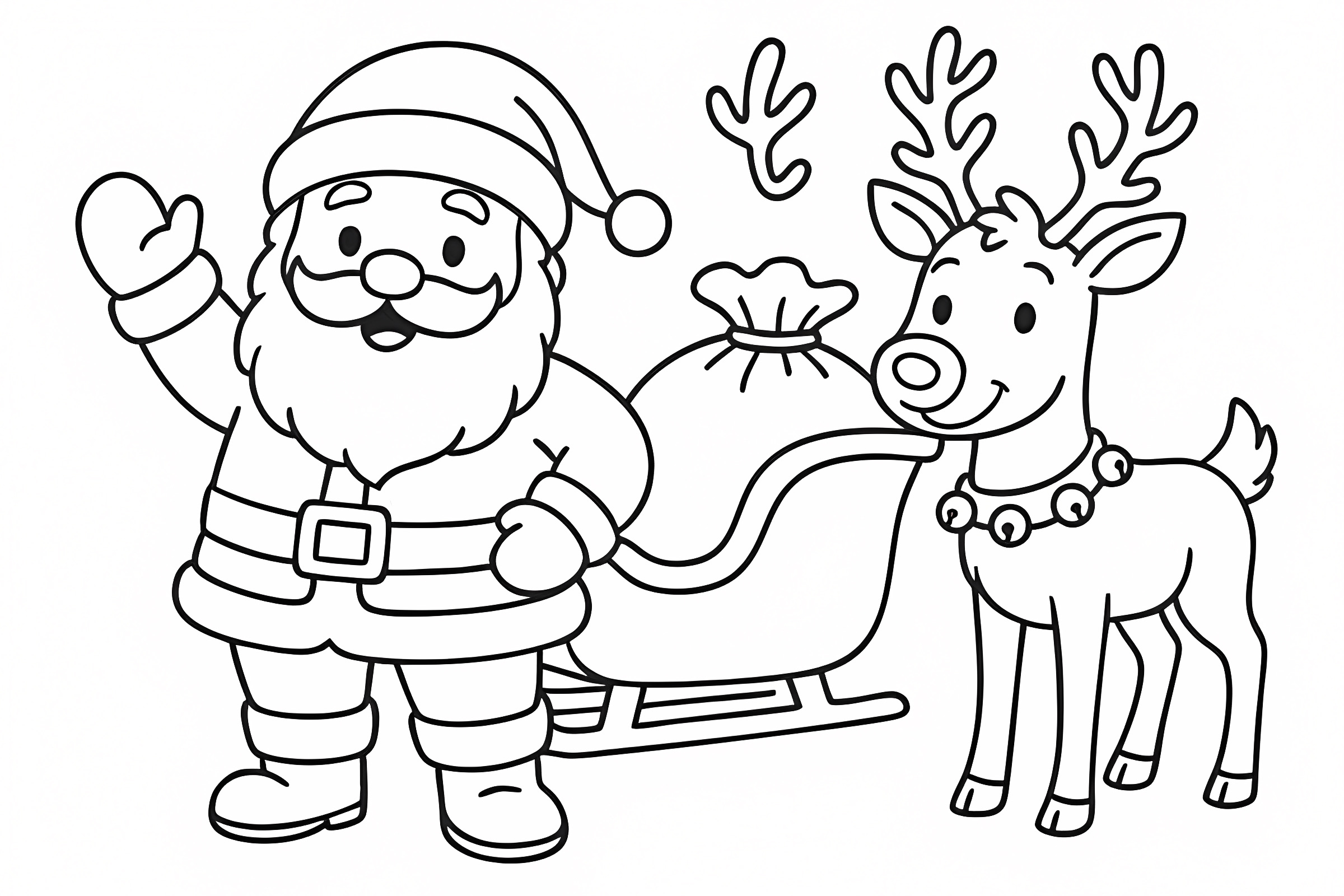 Cadeaux sous le sapin — Coloriage à imprimer gratuit