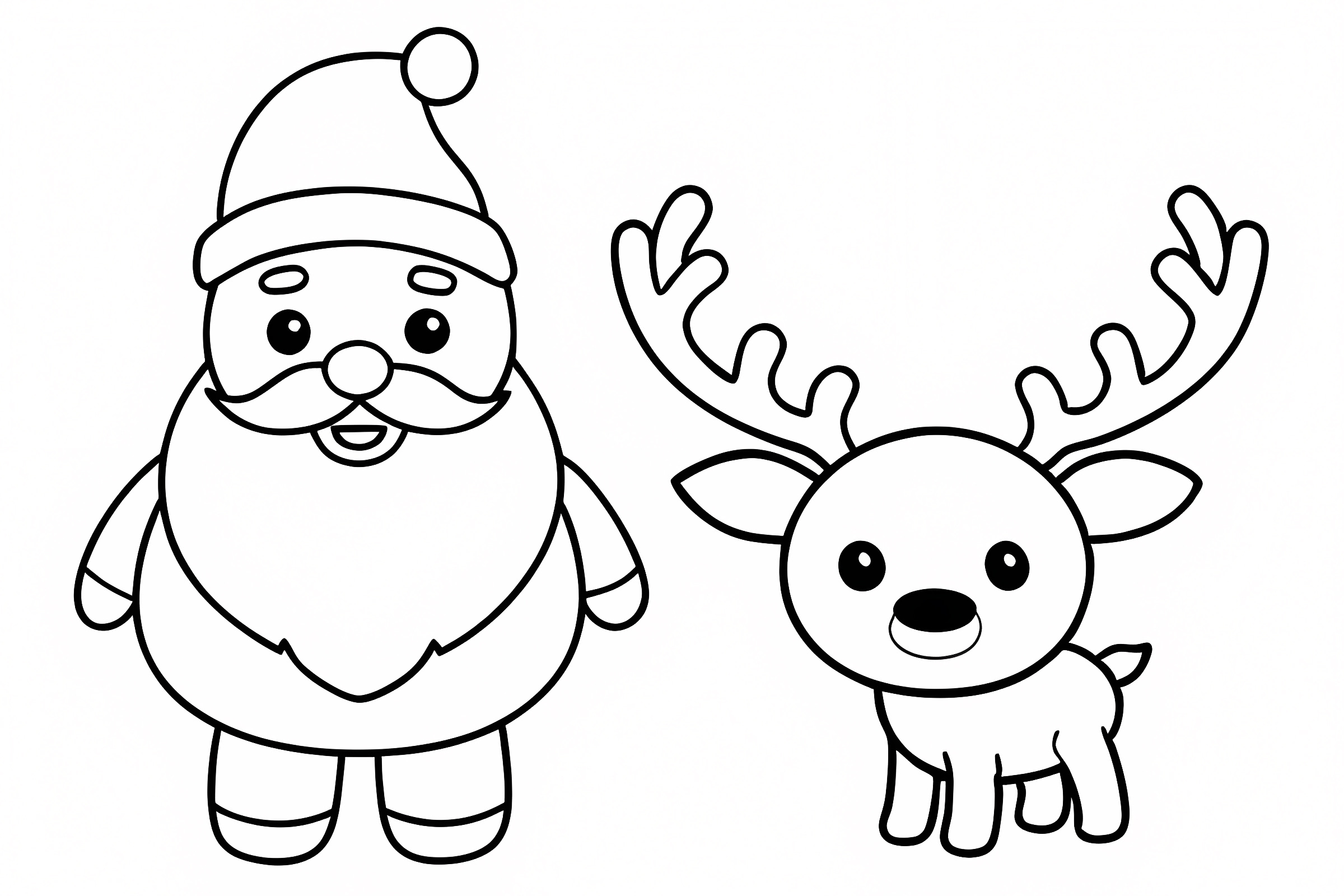 Père Noël en traineau — Coloriage à imprimer gratuit