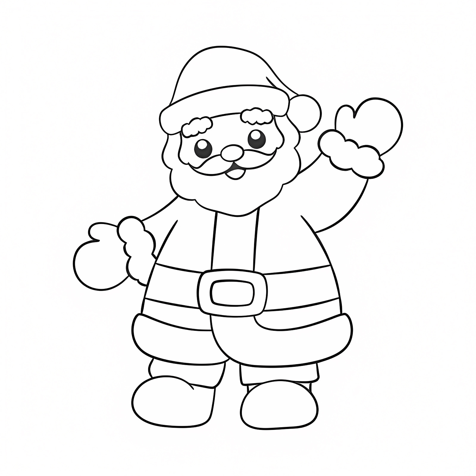 Père Noël et ses lutins — Coloriage à imprimer gratuit