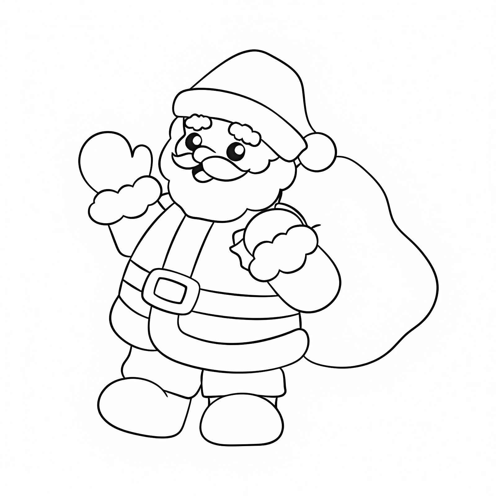 Père Noël souriant — Coloriage à imprimer gratuit