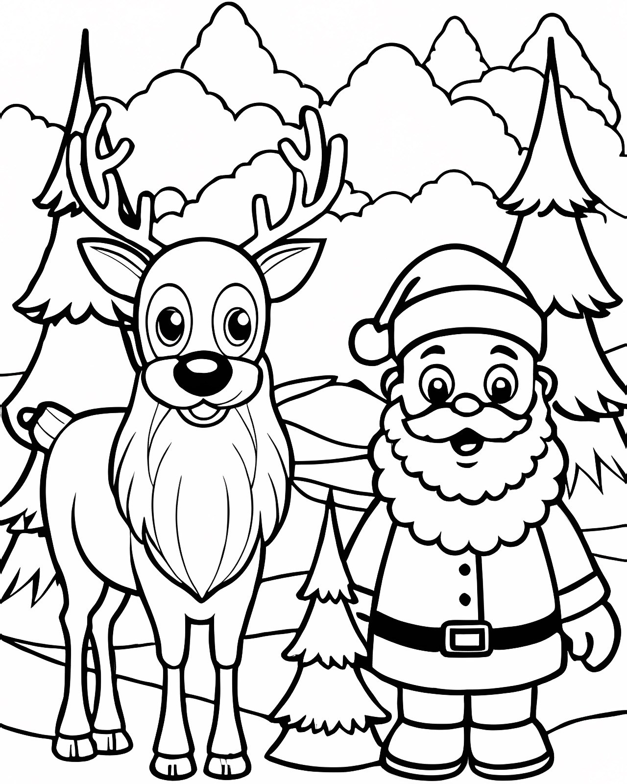 Père Noël qui salue — Coloriage à imprimer gratuit