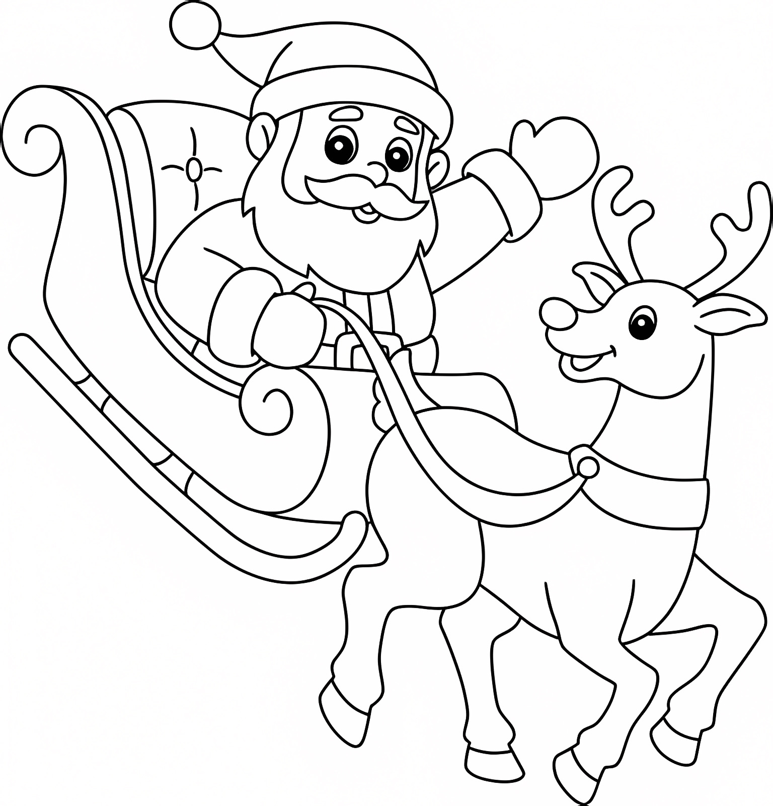 Noël en famille — Coloriage à imprimer gratuit