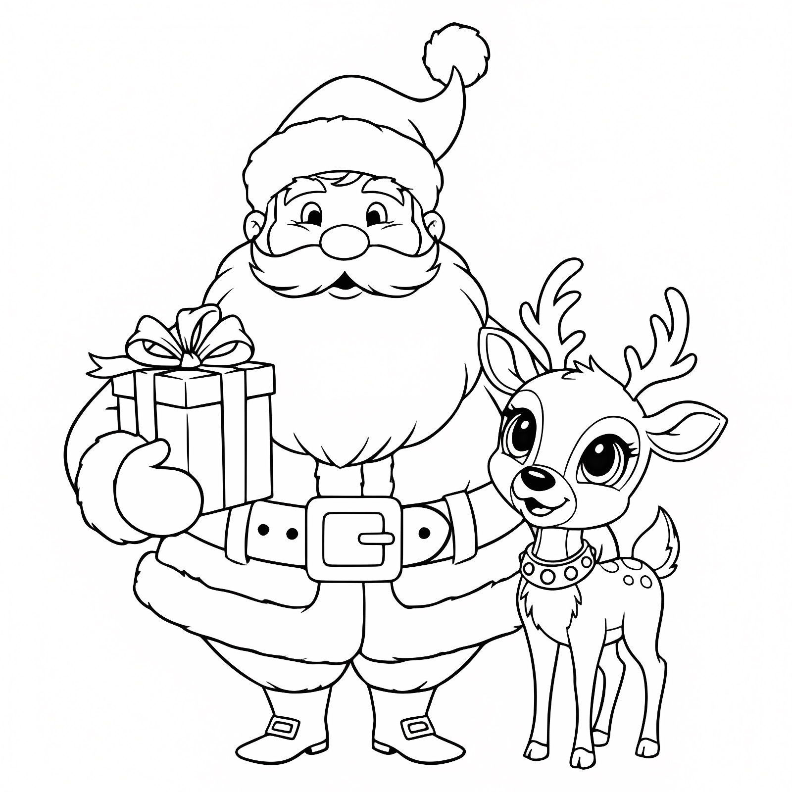 Père Noël joyeux — Coloriage à imprimer gratuit