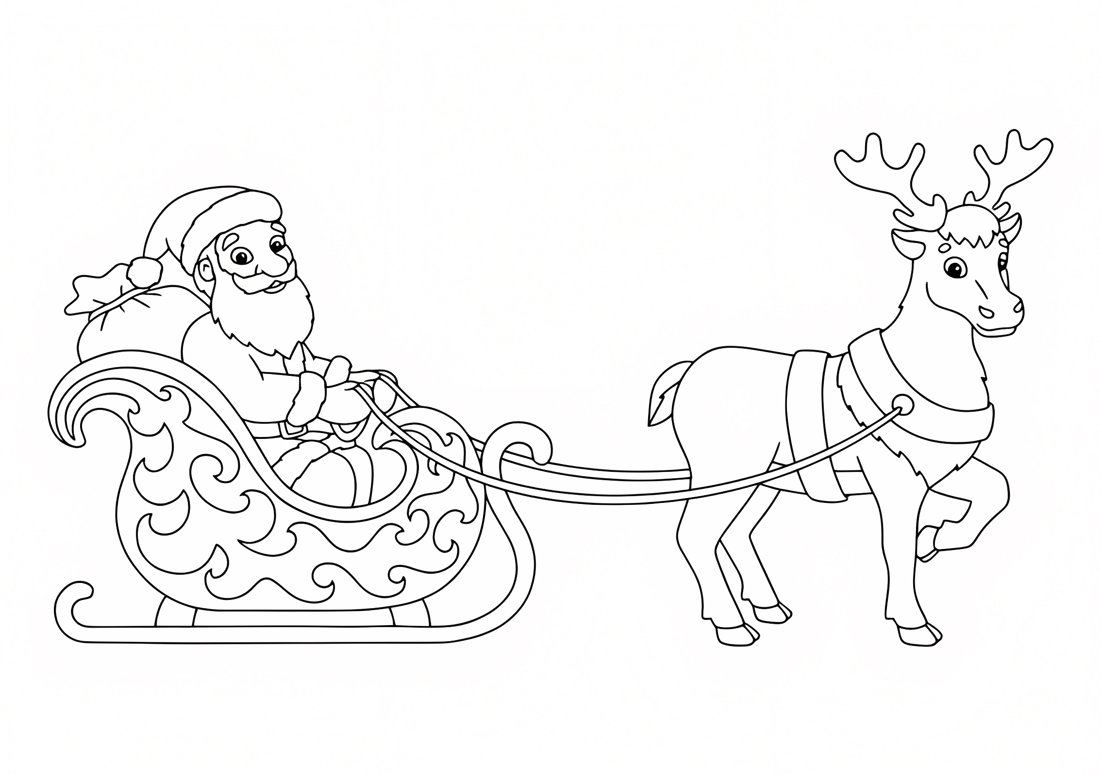 Père Noël qui salue — Coloriage à imprimer gratuit