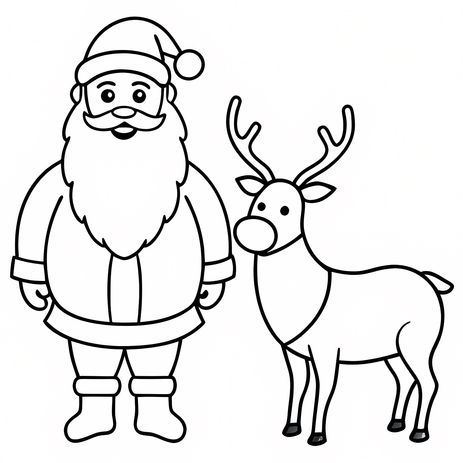 Renne de Noël — Coloriage à imprimer gratuit