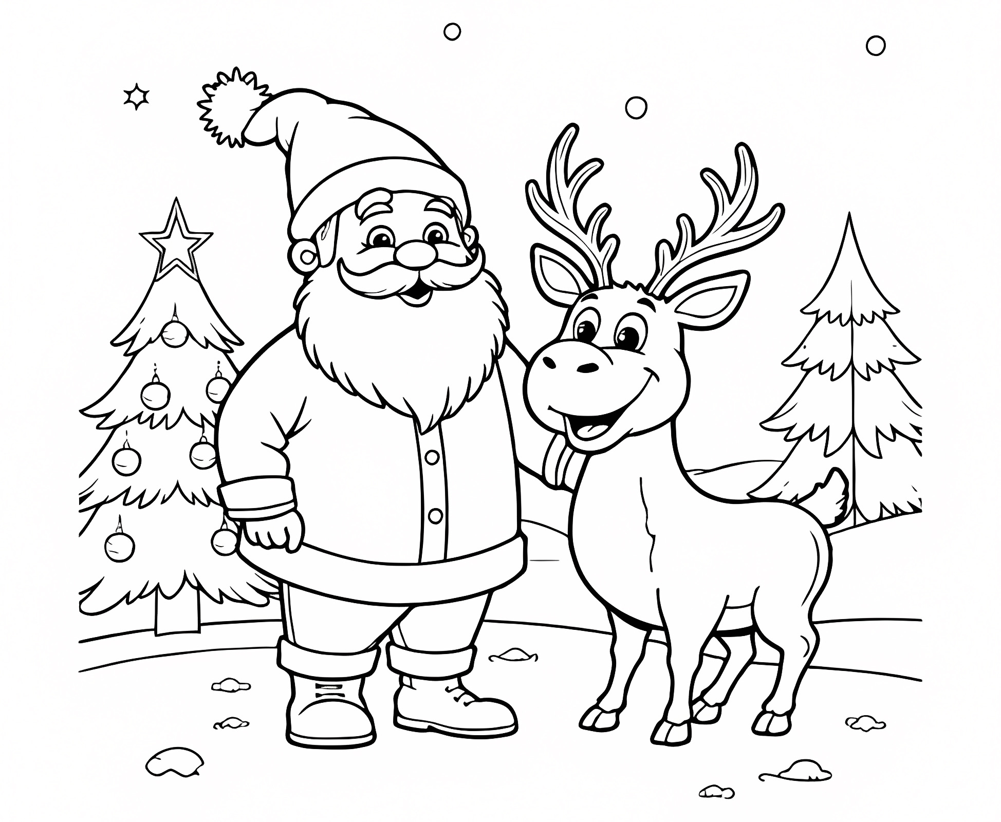 Cadeaux sous le sapin — Coloriage à imprimer gratuit
