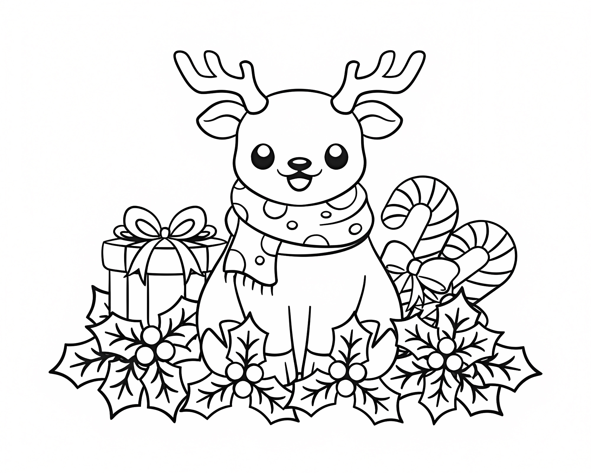 Père Noël en traineau — Coloriage à imprimer gratuit
