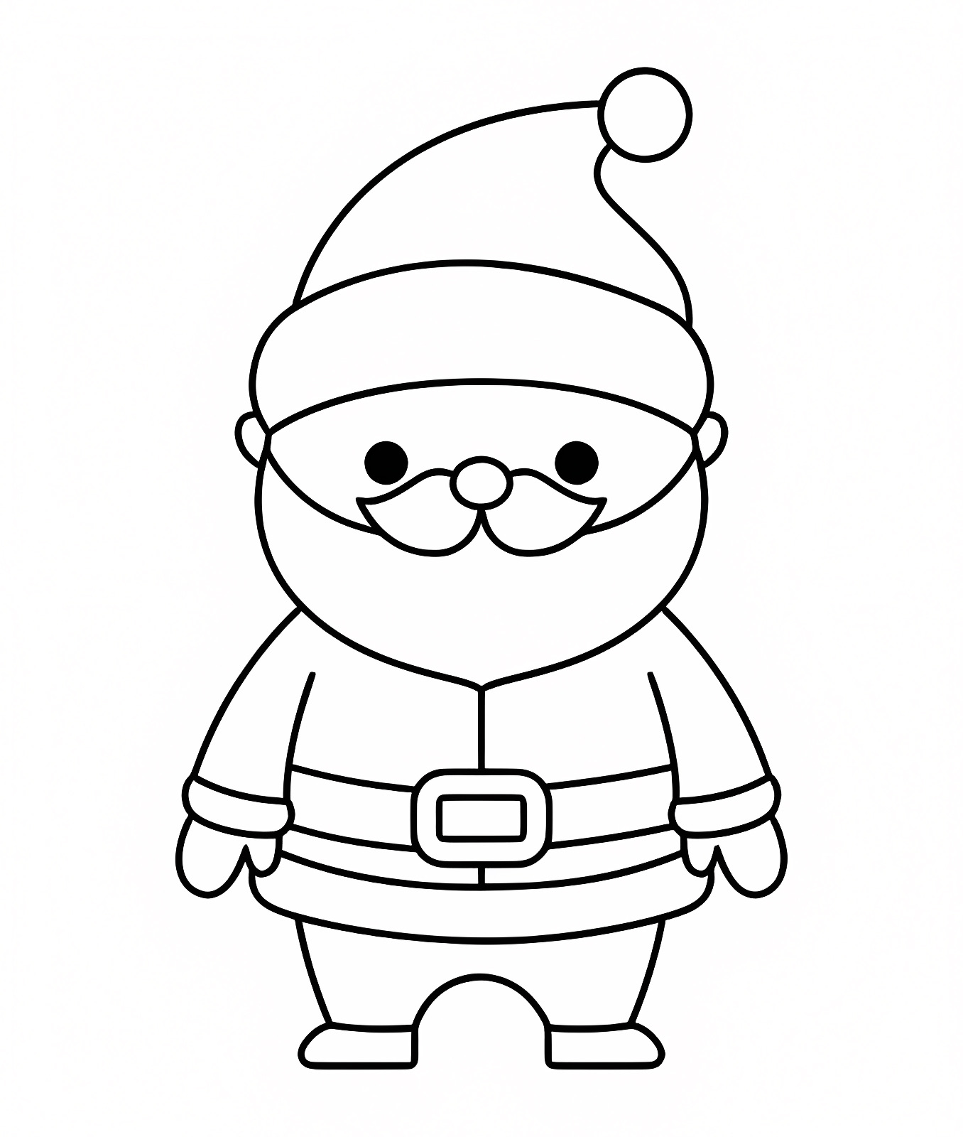 Père Noël avec cadeaux — Coloriage à imprimer gratuit