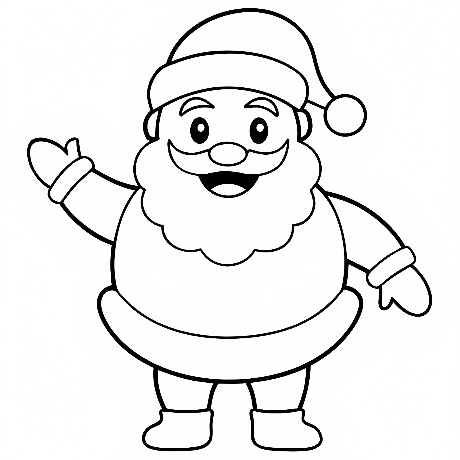 Père Noël souriant — Coloriage à imprimer gratuit