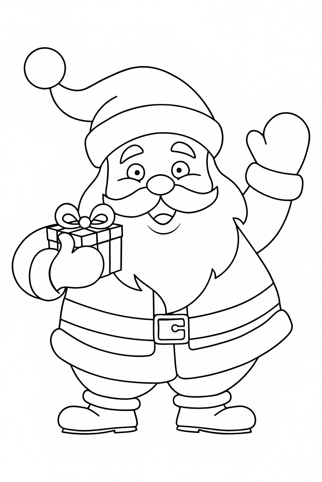 Père Noël joyeux — Coloriage à imprimer gratuit