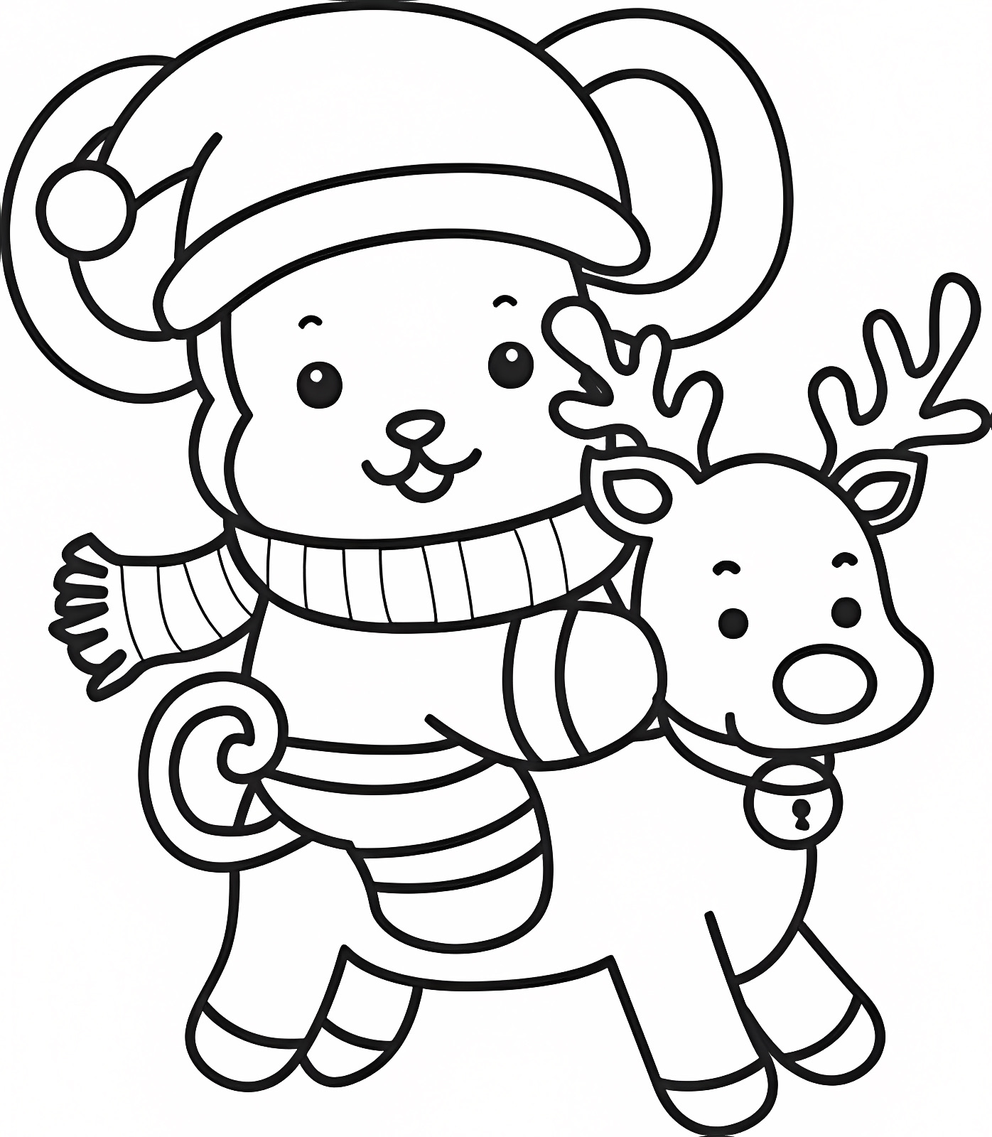 Renne au nez rouge — Coloriage à imprimer gratuit