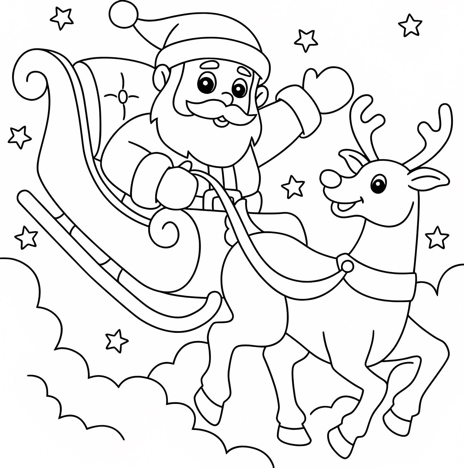Cadeaux sous le sapin — Coloriage à imprimer gratuit