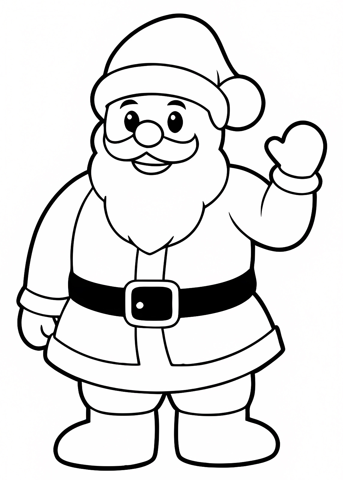 Père Noël en traineau — Coloriage à imprimer gratuit
