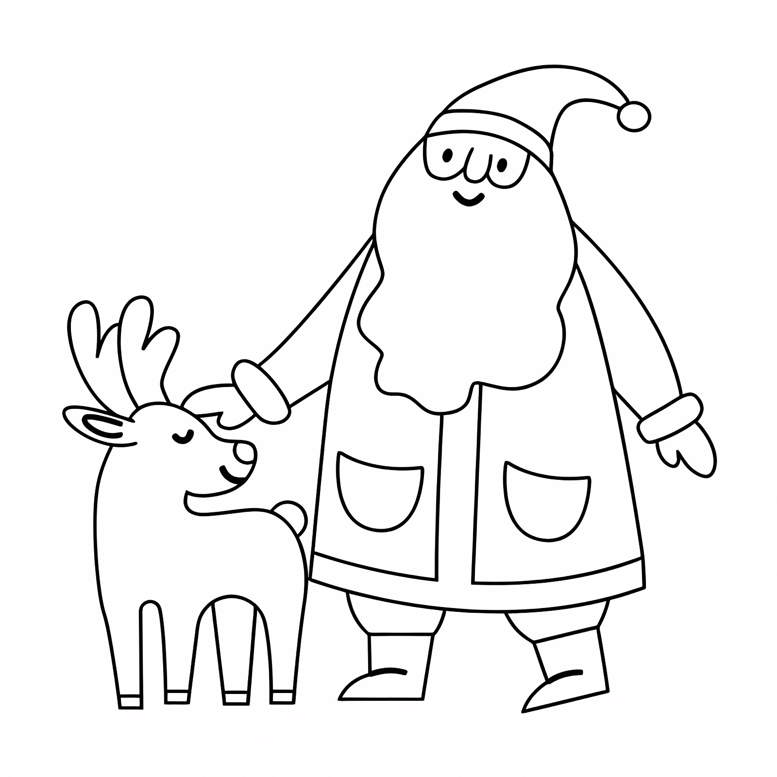 Père Noël joyeux — Coloriage à imprimer gratuit