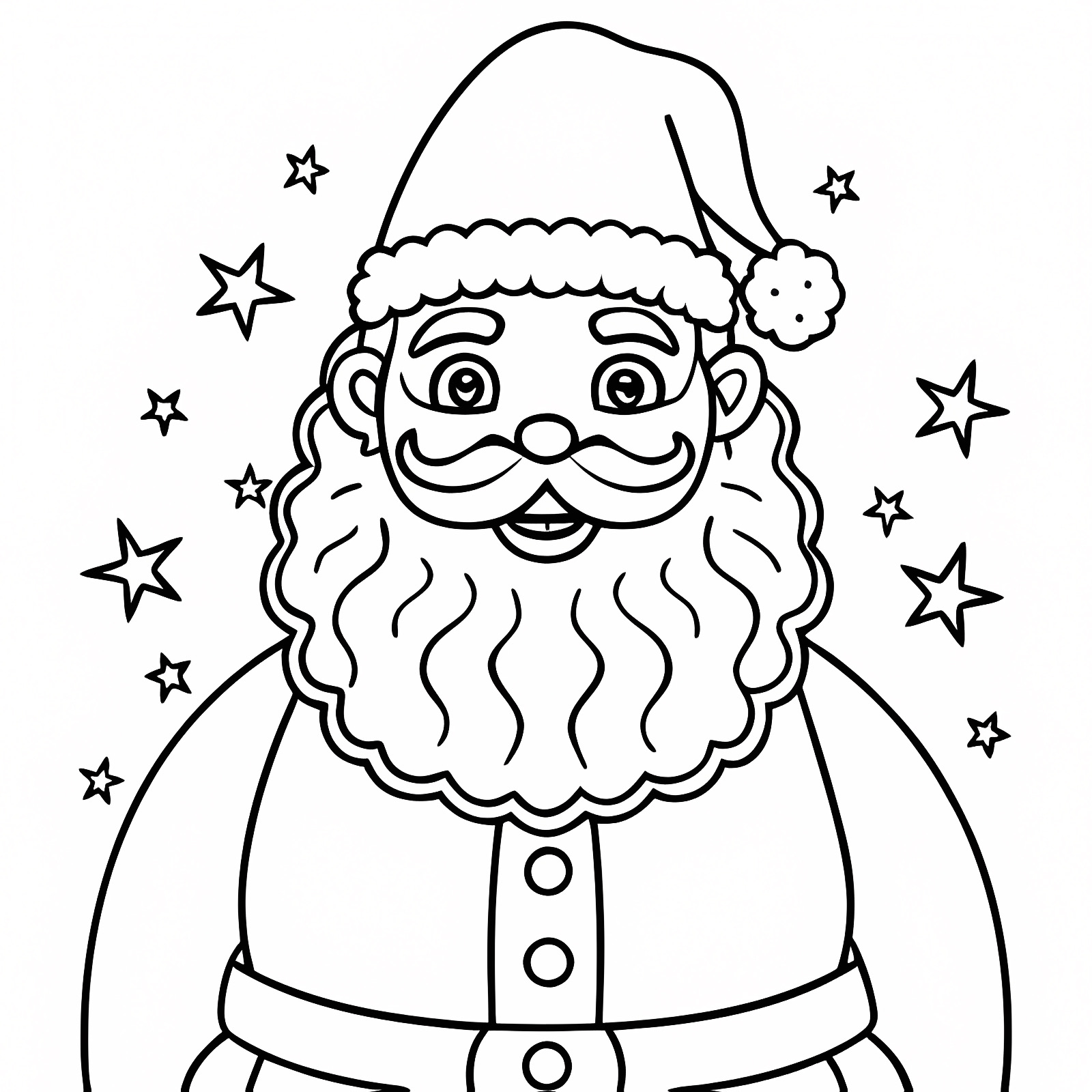 Père Noël qui salue — Coloriage à imprimer gratuit