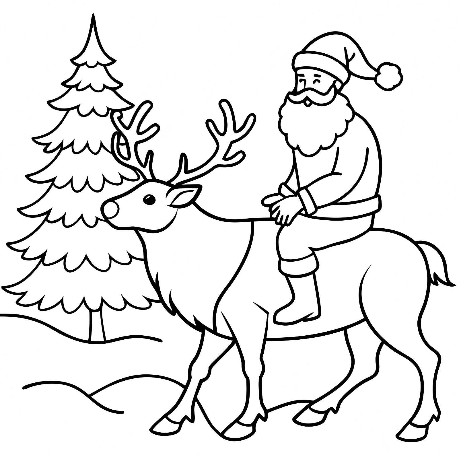 Renne de Noël — Coloriage à imprimer gratuit