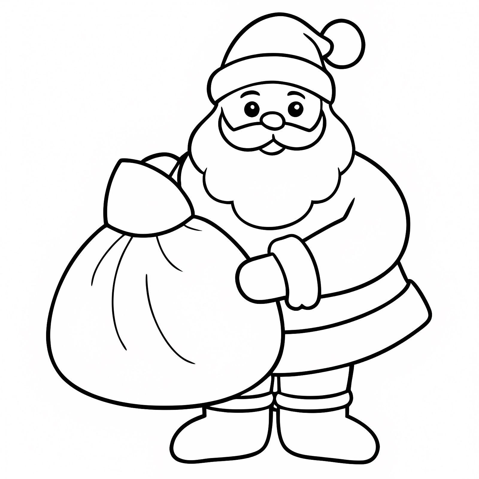 Père Noël en traineau — Coloriage à imprimer gratuit
