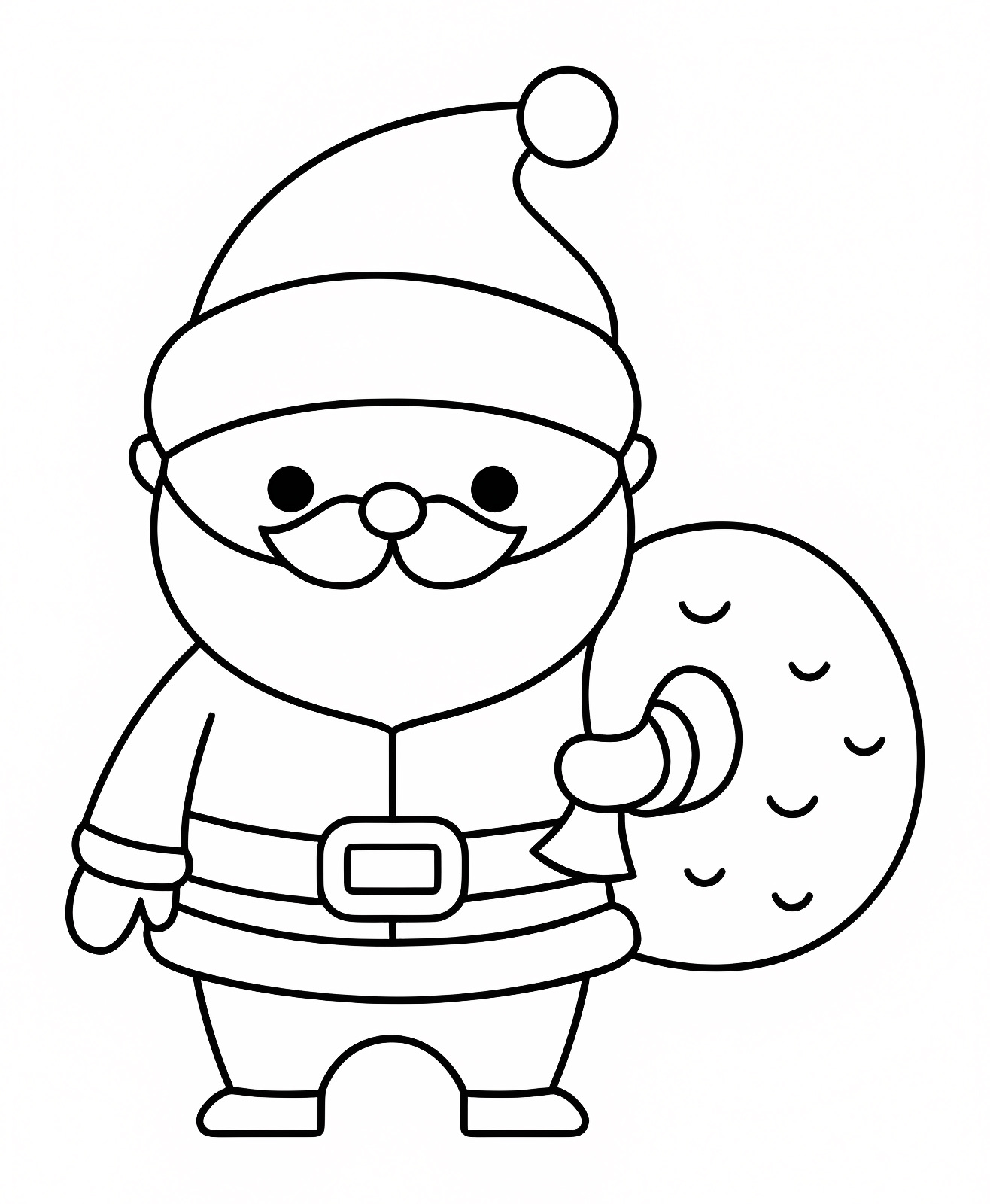 Père Noël et ses lutins — Coloriage à imprimer gratuit