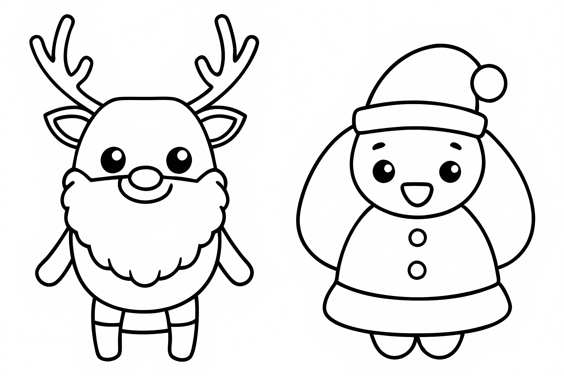 Père Noël avec cadeaux — Coloriage à imprimer gratuit