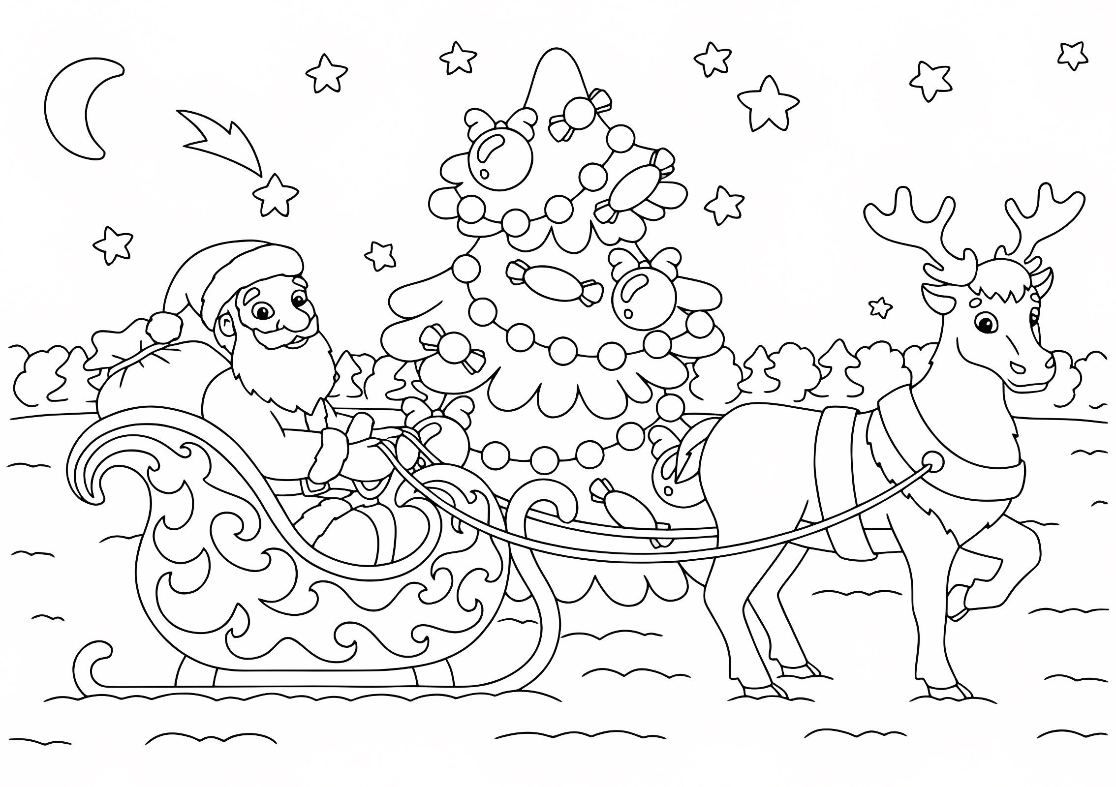 Père Noël souriant — Coloriage à imprimer gratuit