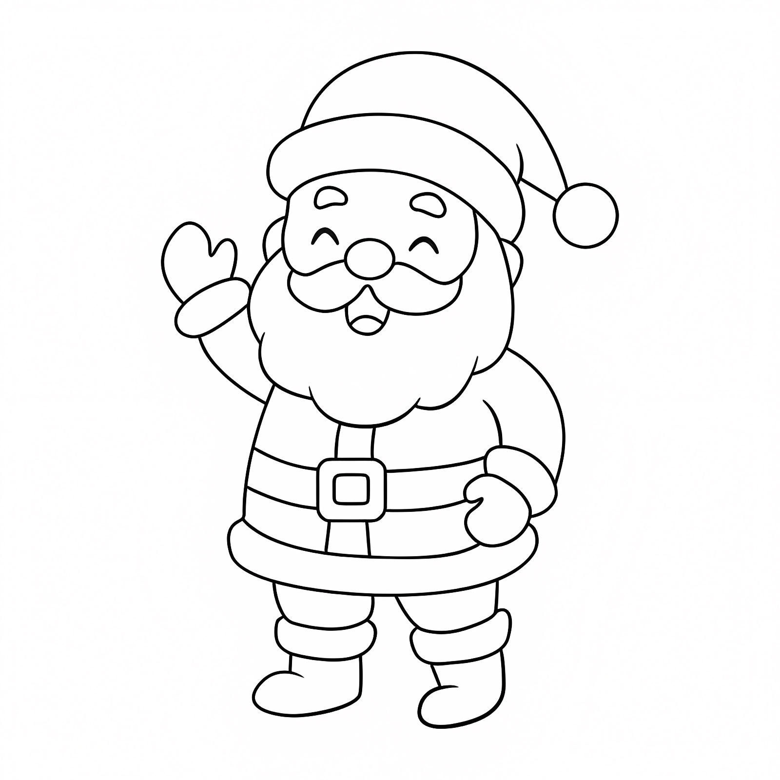 Père Noël joyeux — Coloriage à imprimer gratuit