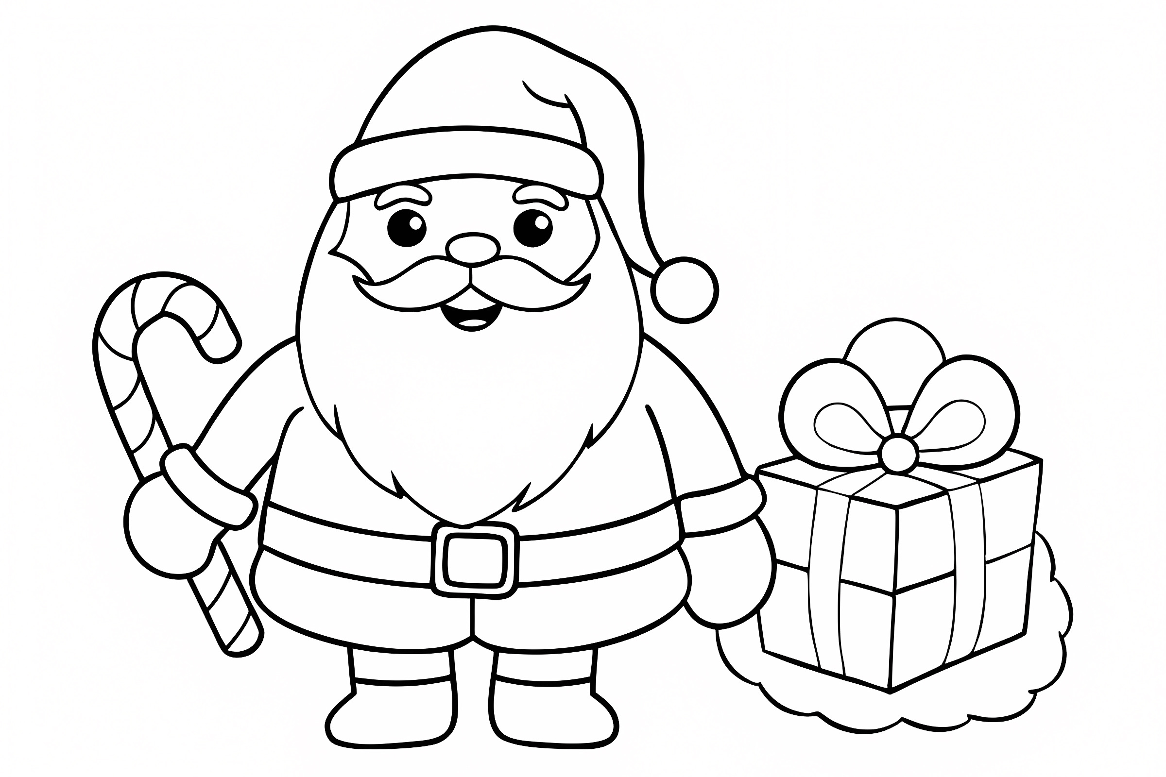 Père Noël qui salue — Coloriage à imprimer gratuit