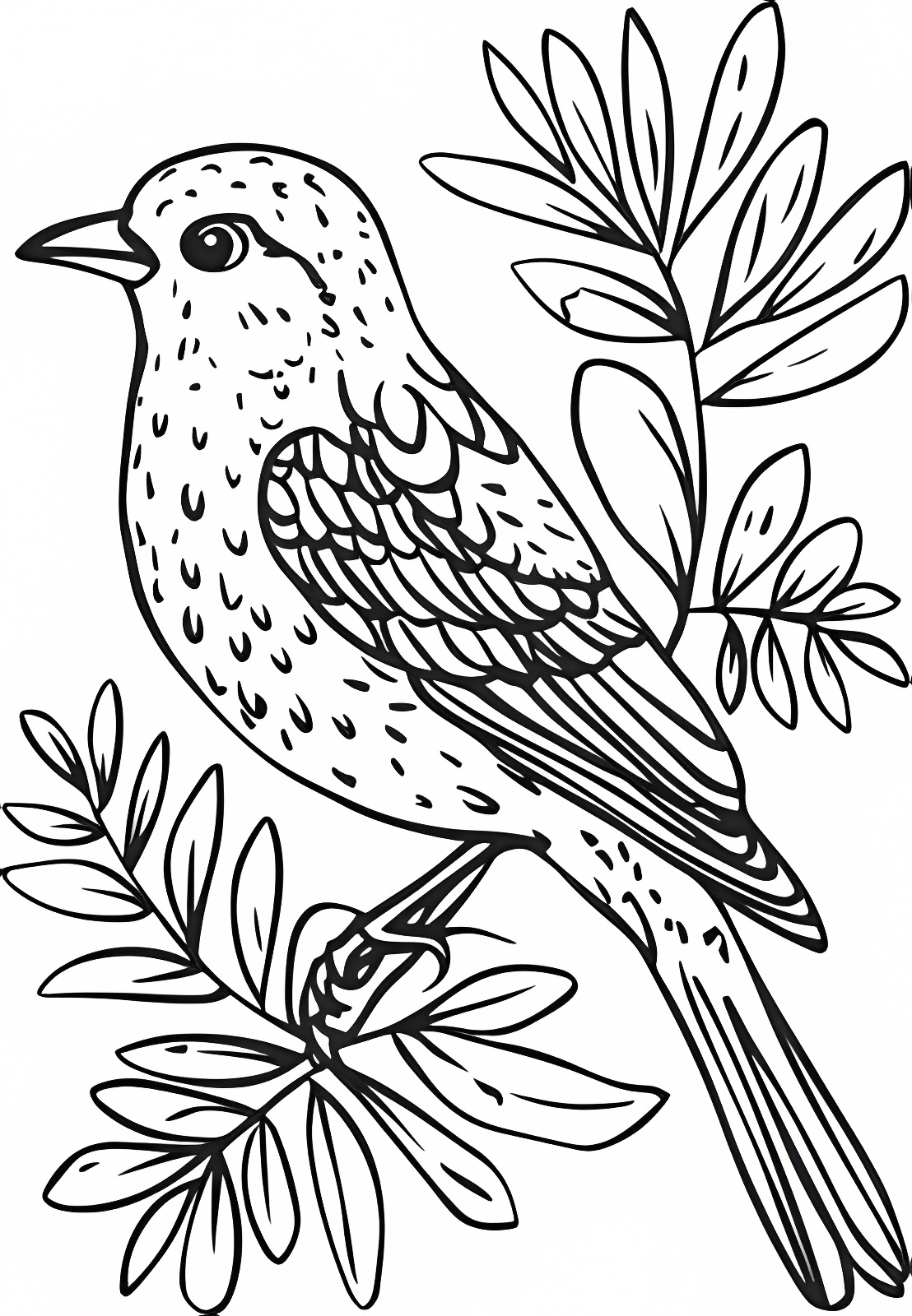 Rossignol dessin — Coloriage à imprimer gratuit