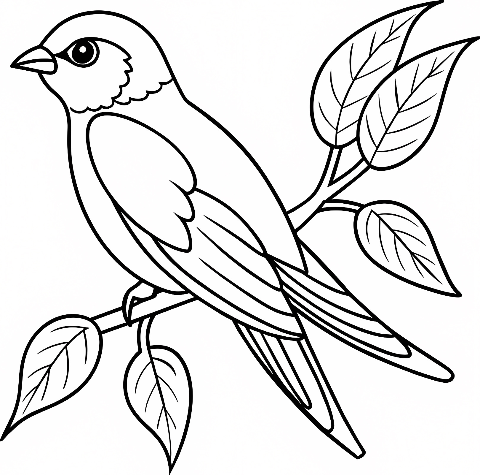 Oiseau faune art — Coloriage à imprimer gratuit