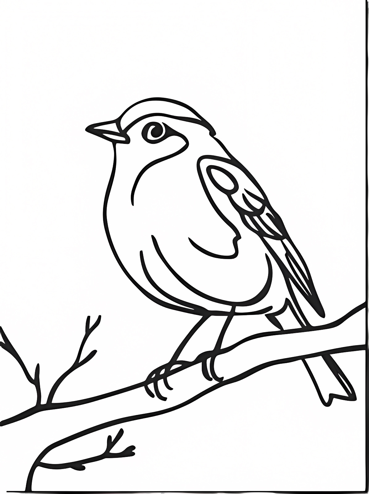 Gros-bec ligne art — Coloriage à imprimer gratuit