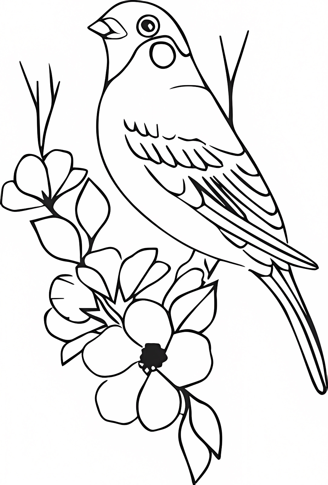Oiseau contour illustration — Coloriage à imprimer gratuit