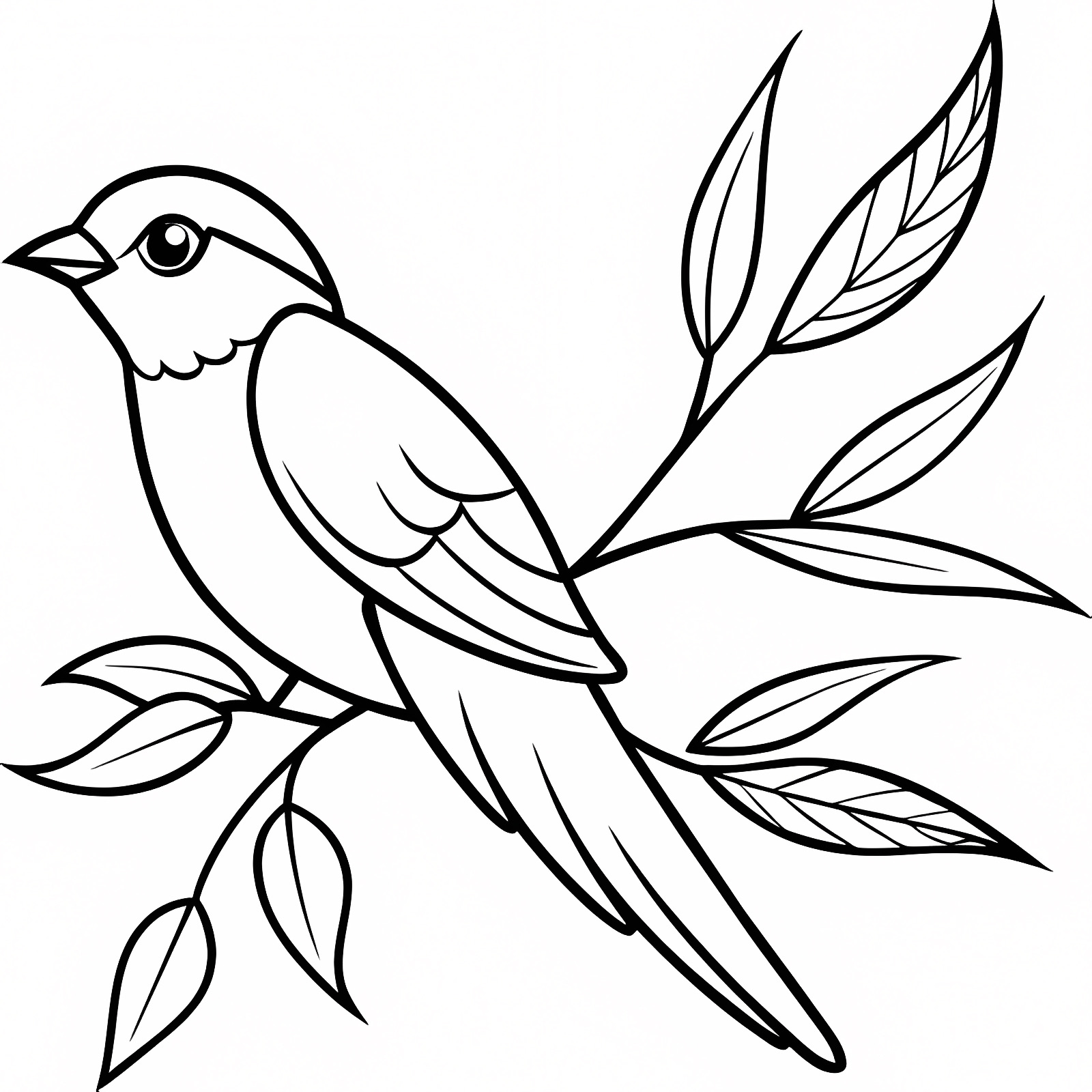 Oiseau contour simplifié — Coloriage à imprimer gratuit