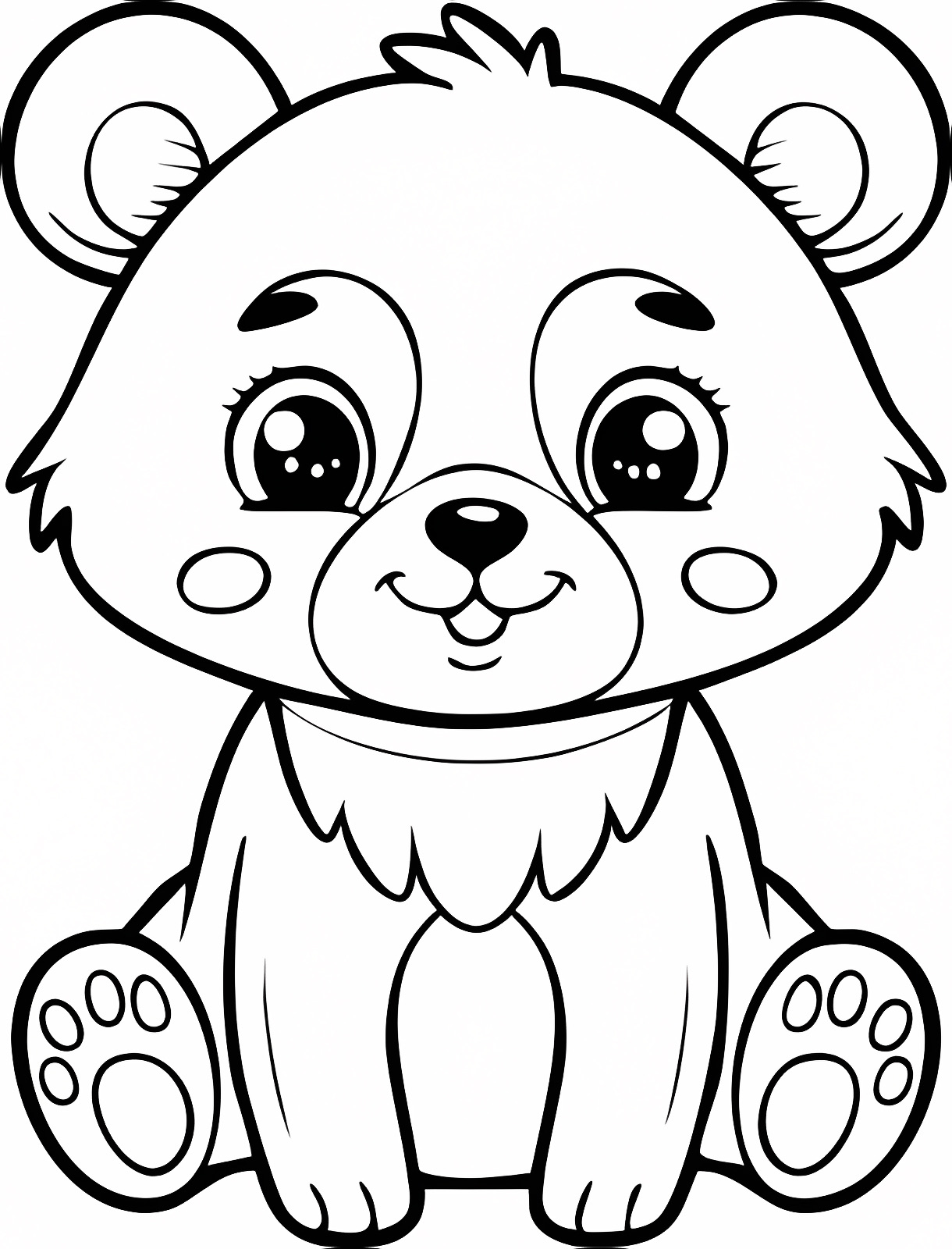 Nounours câlin — Coloriage à imprimer gratuit