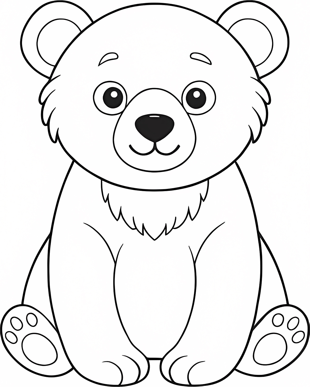 Petit ourson joueur — Coloriage à imprimer gratuit
