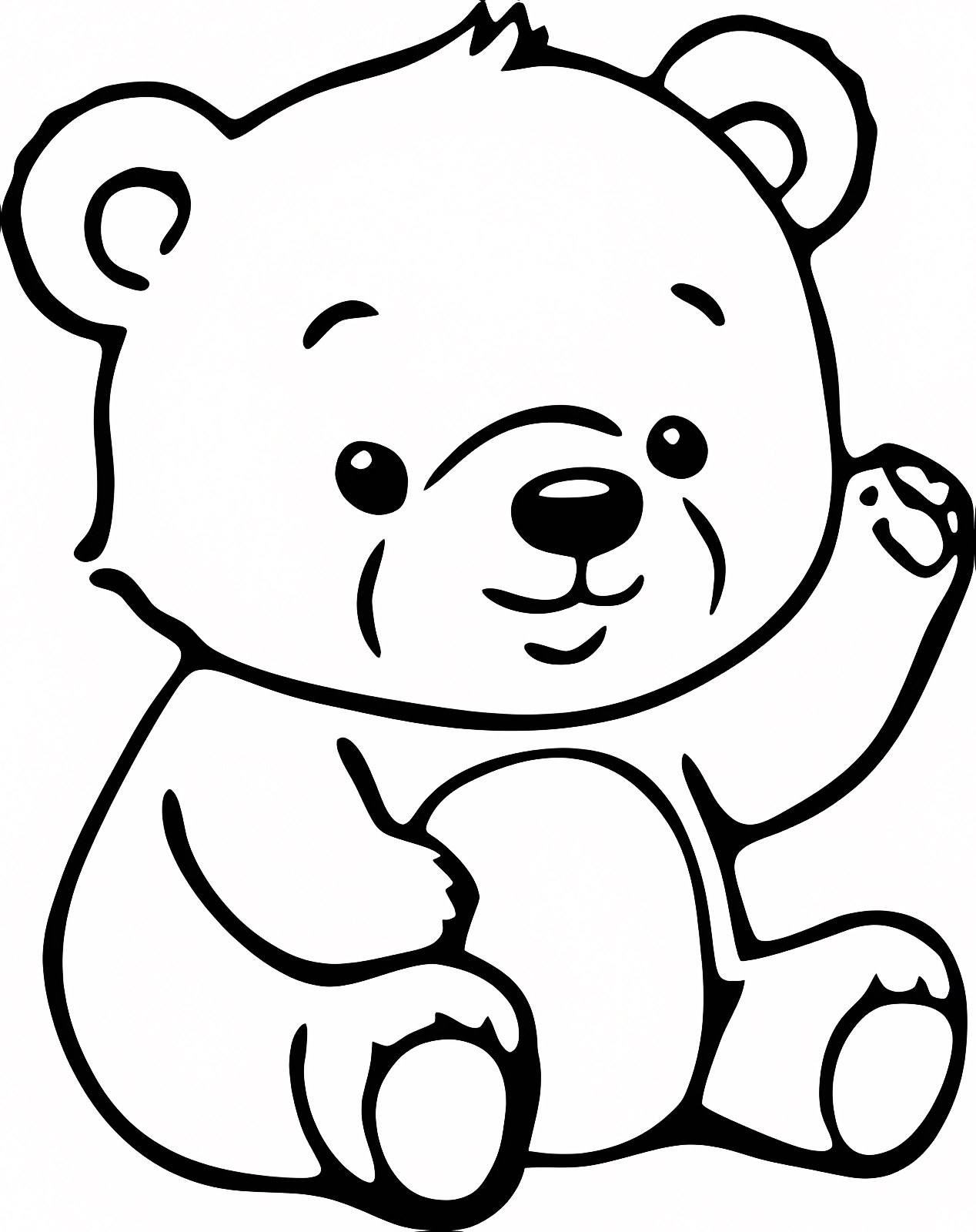 Ours qui sourit — Coloriage à imprimer gratuit