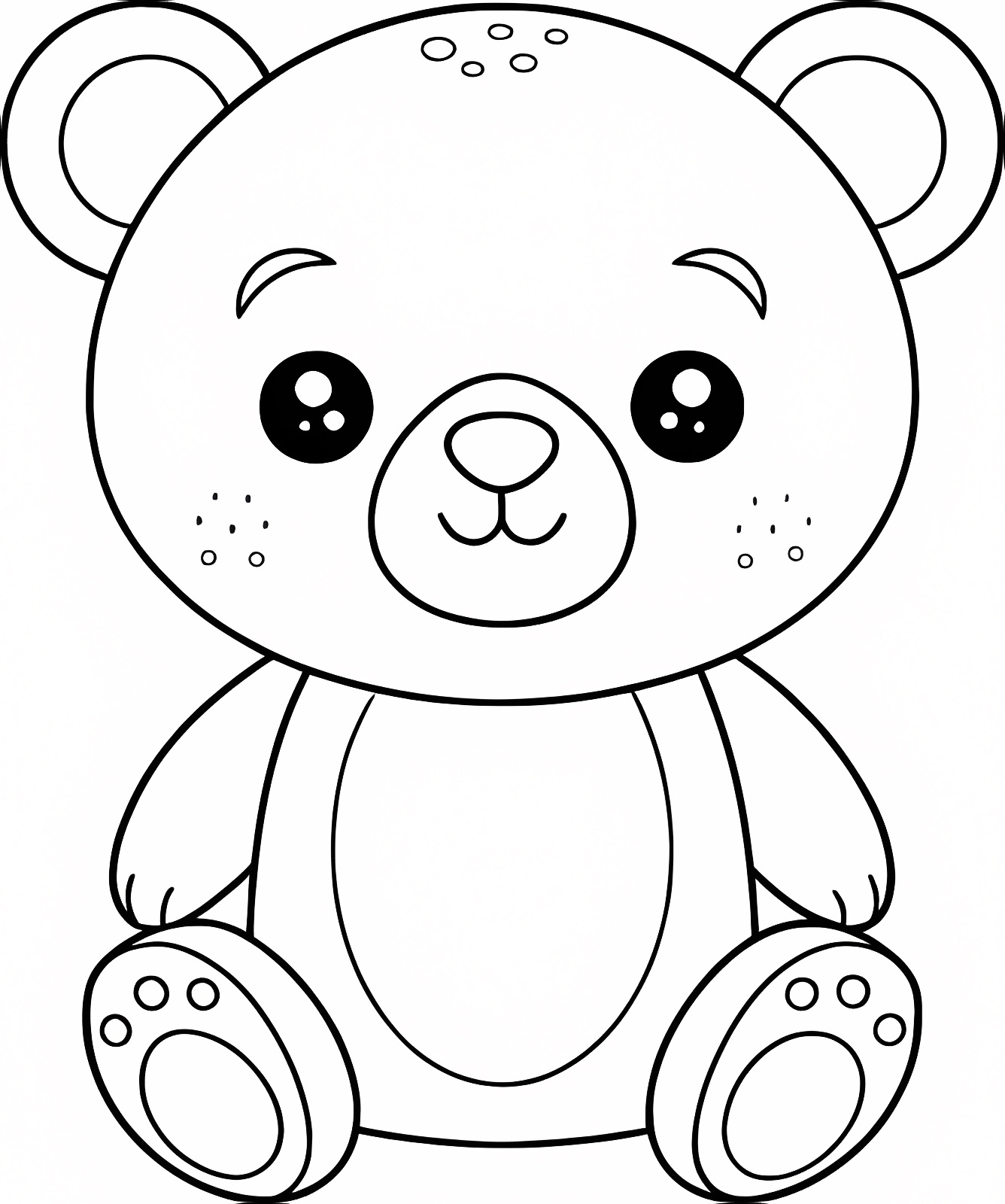 Ours avec un nœud — Coloriage à imprimer gratuit