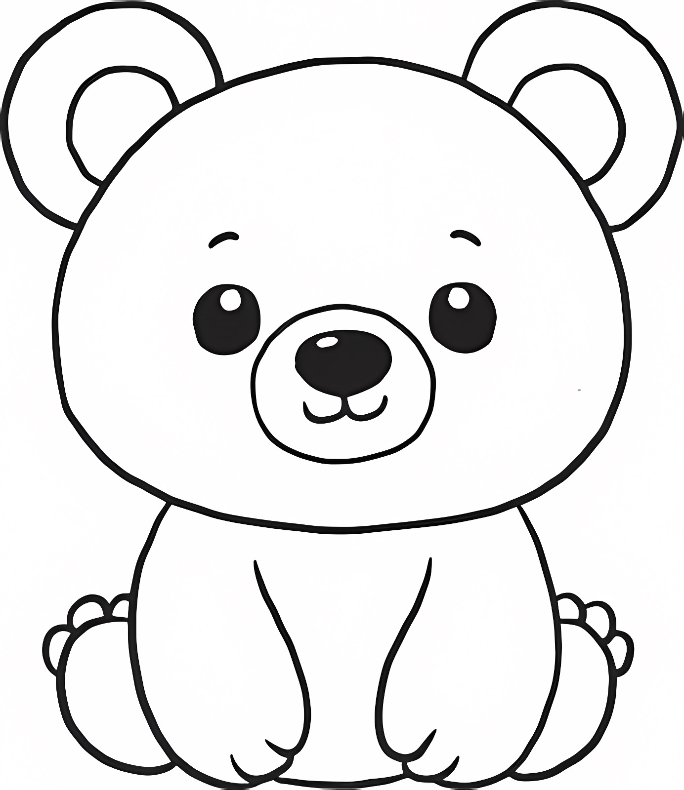 Petit ourson joueur — Coloriage à imprimer gratuit