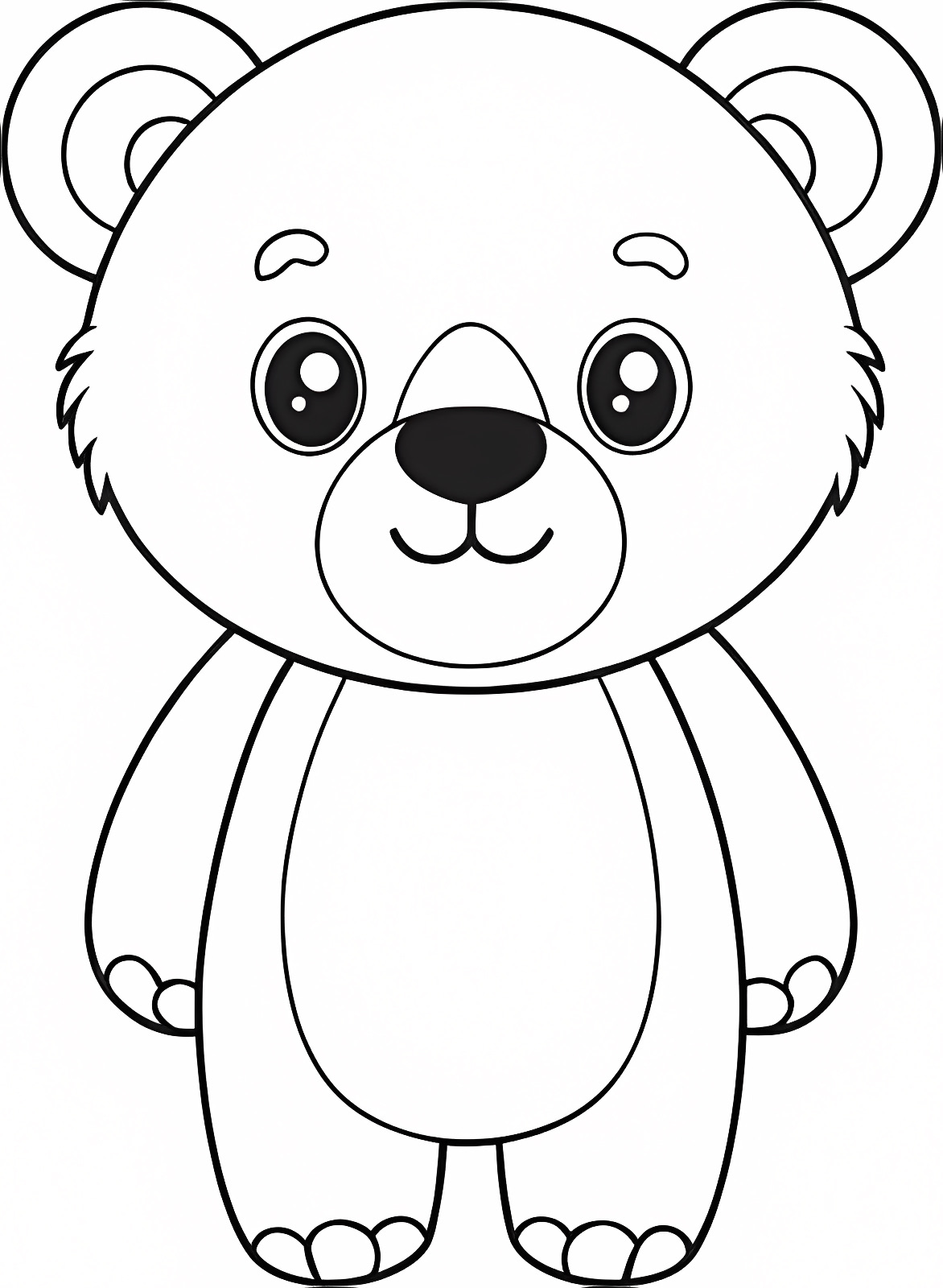 Ours qui sourit — Coloriage à imprimer gratuit