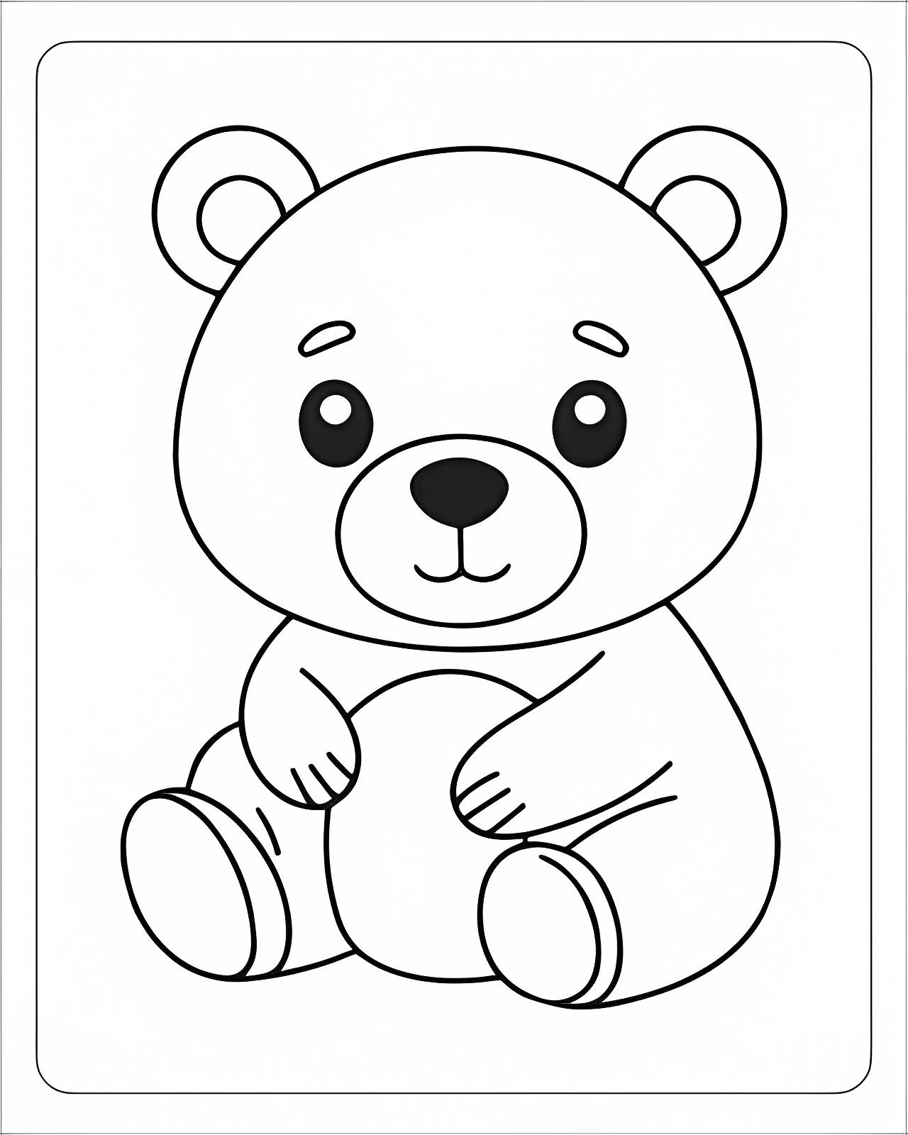 Ours avec un nœud — Coloriage à imprimer gratuit