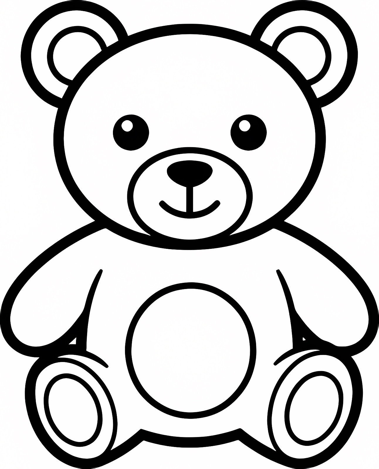 Ours de dessin animé — Coloriage à imprimer gratuit