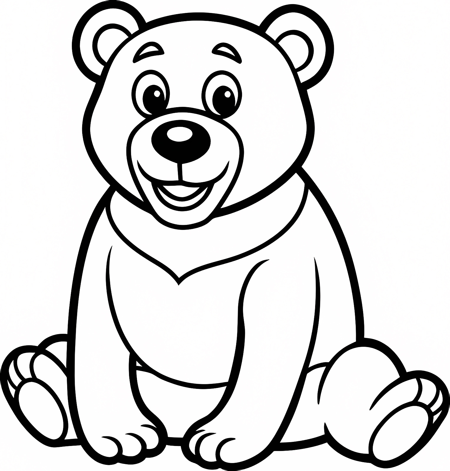 Ours brun dans la forêt — Coloriage à imprimer gratuit