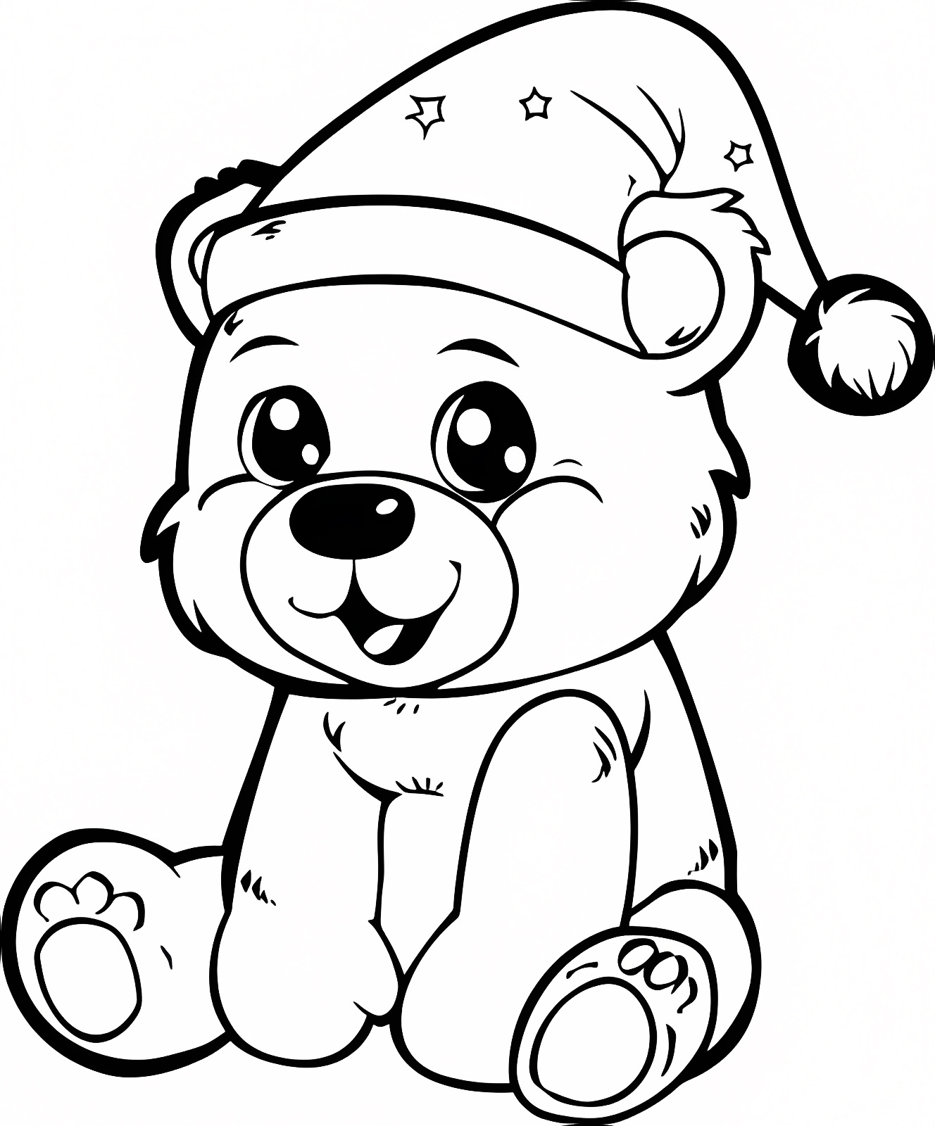 Ours avec un nœud — Coloriage à imprimer gratuit