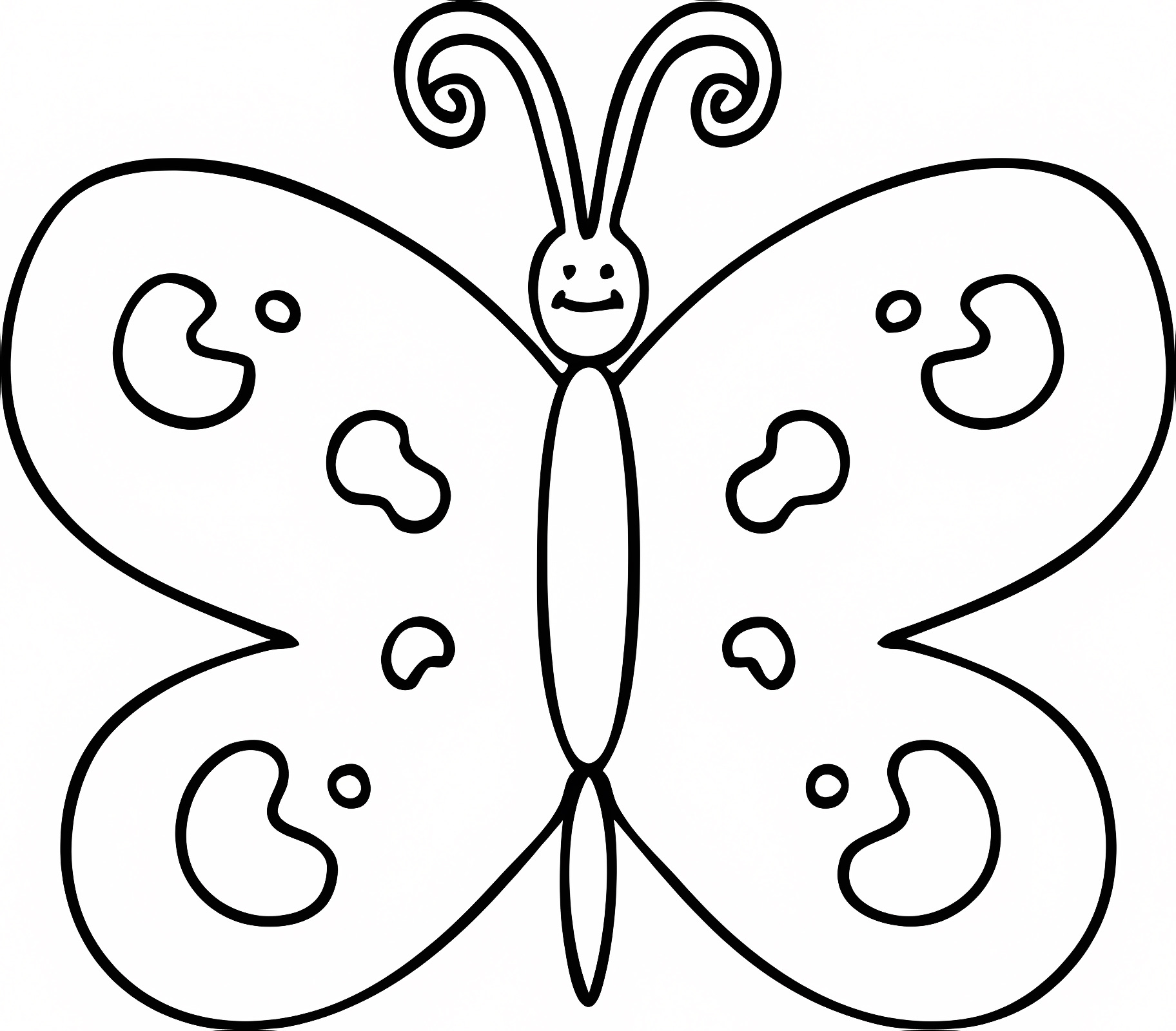 Papillon dessin animé — Coloriage à imprimer gratuit
