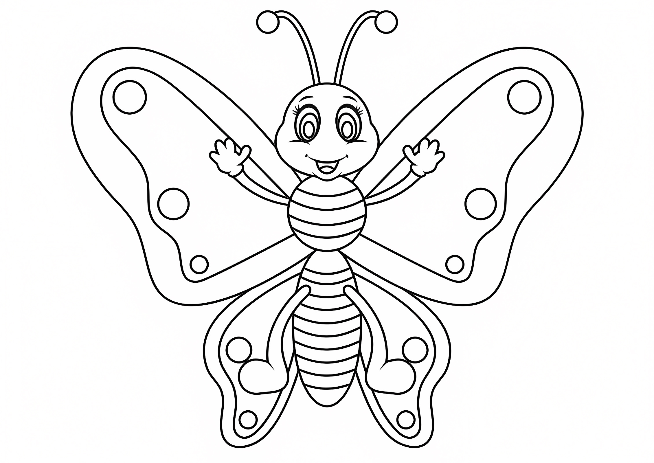 Papillon plat noir et blanc — Coloriage à imprimer gratuit