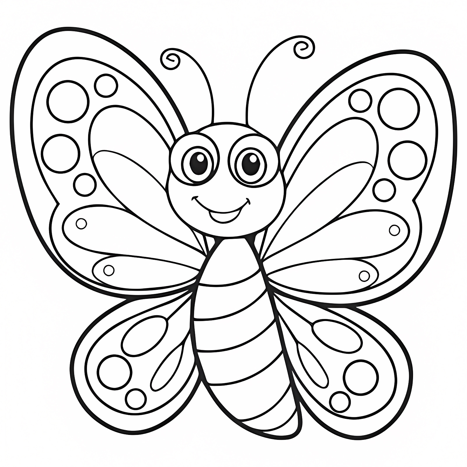 Papillon facile tout-petits — Coloriage à imprimer gratuit