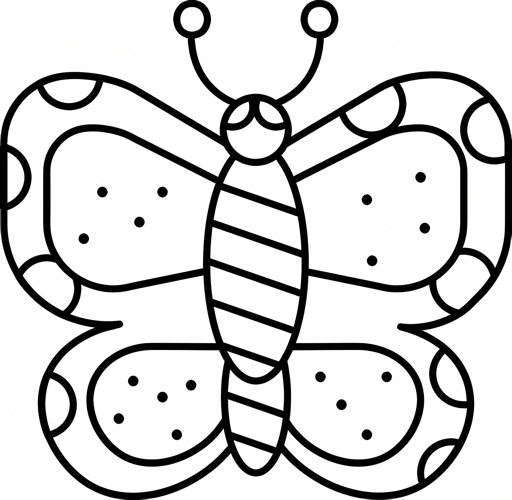 Papillon kawaii contour — Coloriage à imprimer gratuit