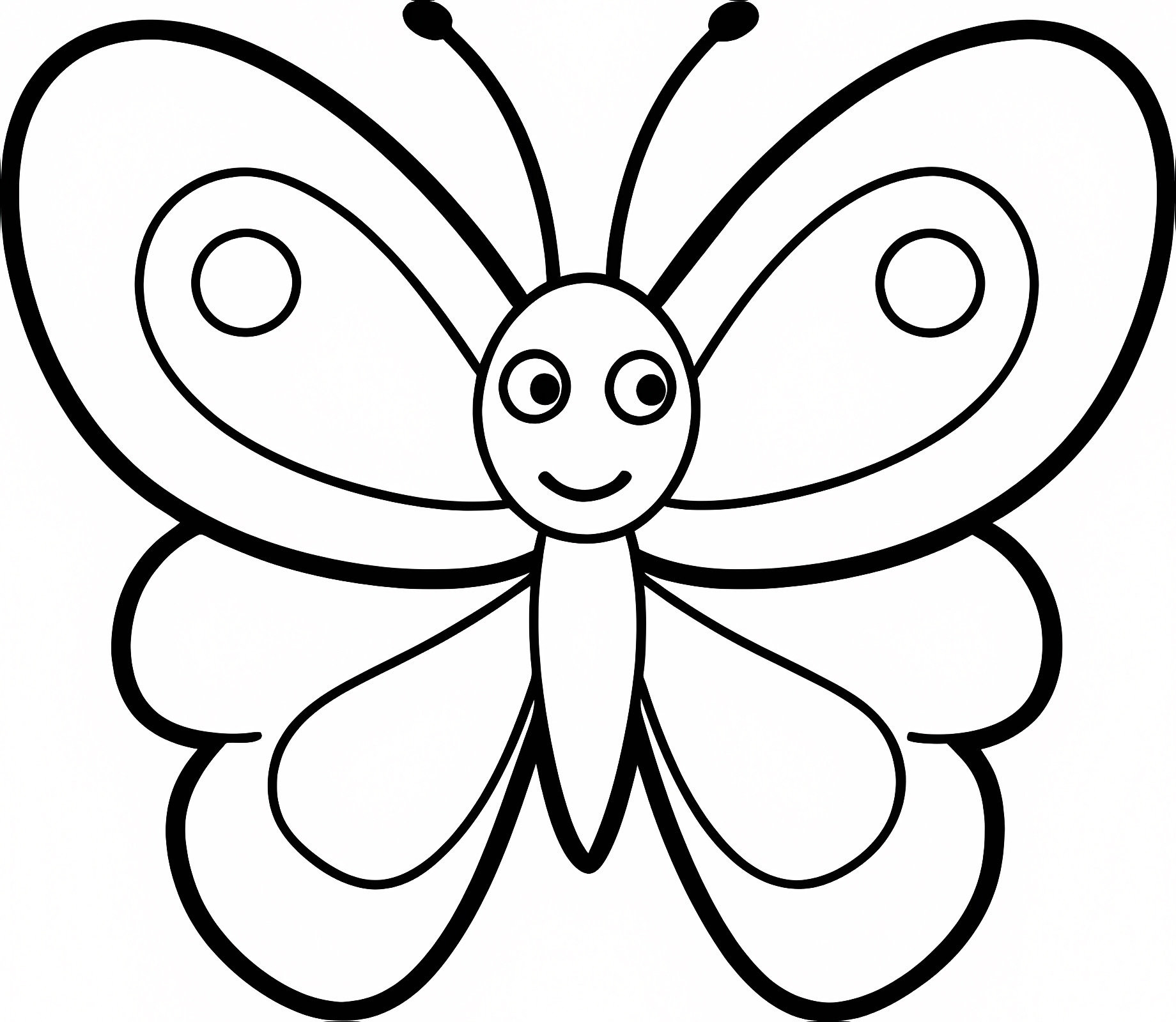 Papillon dessin animé enfants — Coloriage à imprimer gratuit